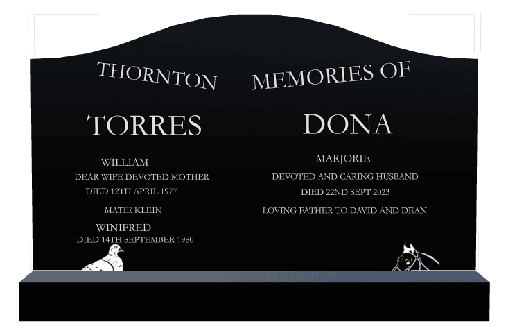 Serpentine Laser-Etched Black Granite Headstone – Loving Father preview