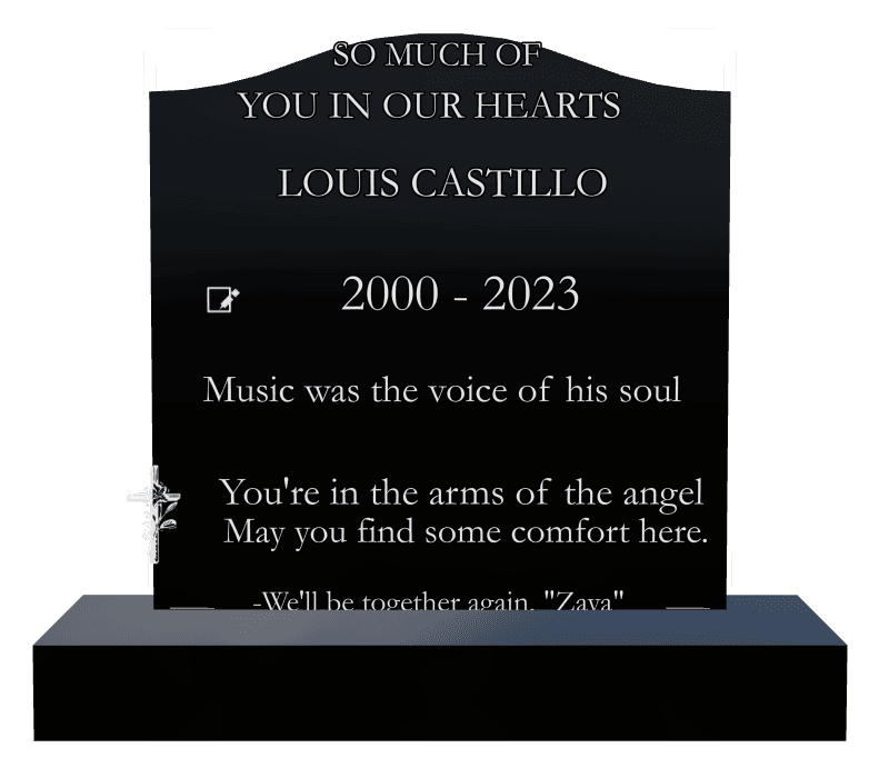 Serpentine Laser-Etched Black Granite Headstone – Isaiah preview