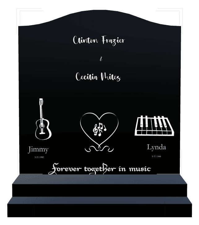 Serpentine Laser-Etched Black Granite Headstone – Heart preview