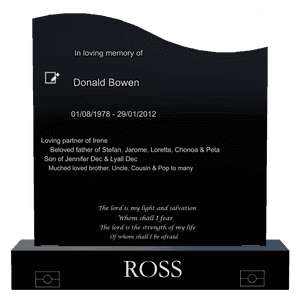 Left Wave - Muched Loved memorial design preview