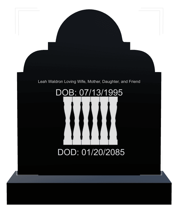 Laser-Etched Black Granite Headstone – Loving Wife preview
