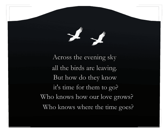 Serpentine Laser-Etched Black Granite Headstone – Swan preview