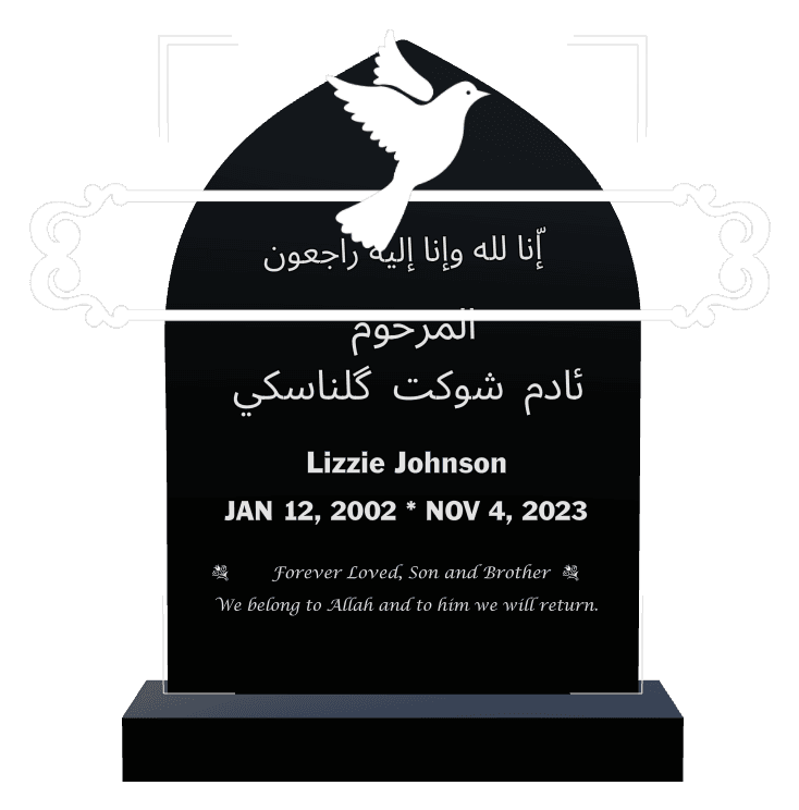 Laser-Etched Black Granite Headstone – Forever Loved preview