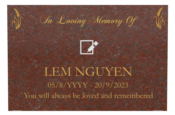 Rectangle (landscape) Traditional Engraved Plaque – flower preview