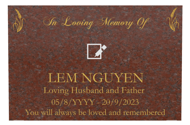 Rectangle (landscape) Traditional Engraved Plaque – flower preview