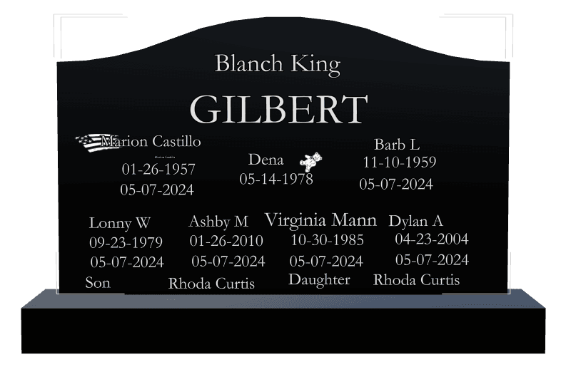 Serpentine Laser-Etched Black Granite Headstone – Precious Memories Headstone preview