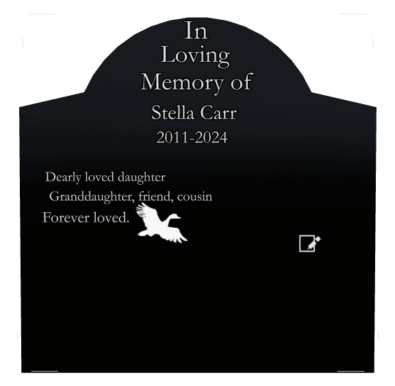 Curved Gable Laser-Etched Black Granite Headstone – Forever Loved preview