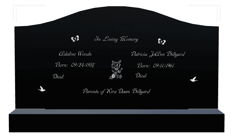 Serpentine Laser-Etched Black Granite Headstone – In Loving Memory preview