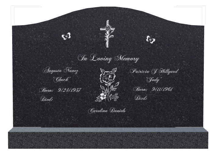 Serpentine Traditional Engraved Headstone – In Loving Memory preview