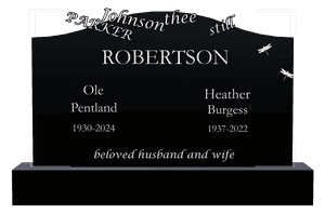 Serpentine - Husband Headstone memorial design preview