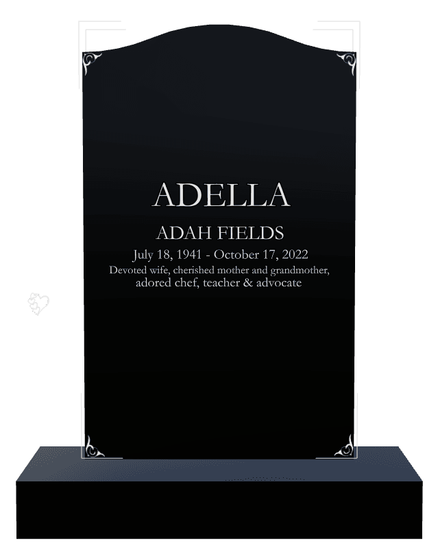 Serpentine Laser-Etched Black Granite Headstone – Devoted Wife preview