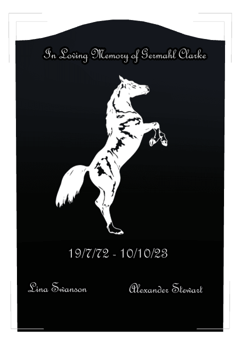 Serpentine Laser-Etched Black Granite Headstone – In Loving Memory preview
