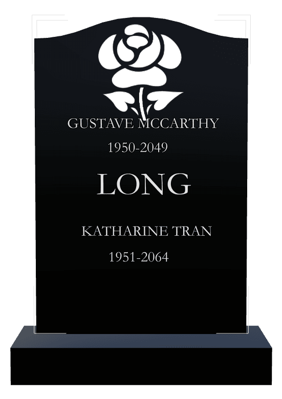 Serpentine Laser-Etched Black Granite Headstone – James preview
