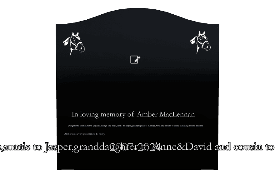 Serpentine Laser-Etched Black Granite Headstone – In Loving Memory Headstone preview