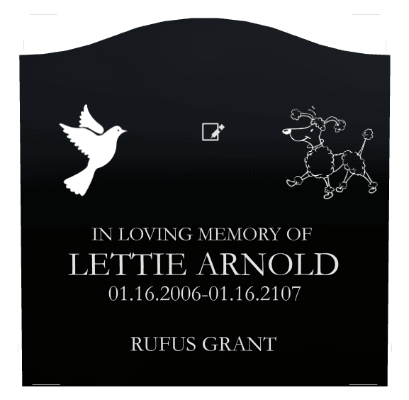 Serpentine Laser-Etched Black Granite Headstone – In Loving Memory preview
