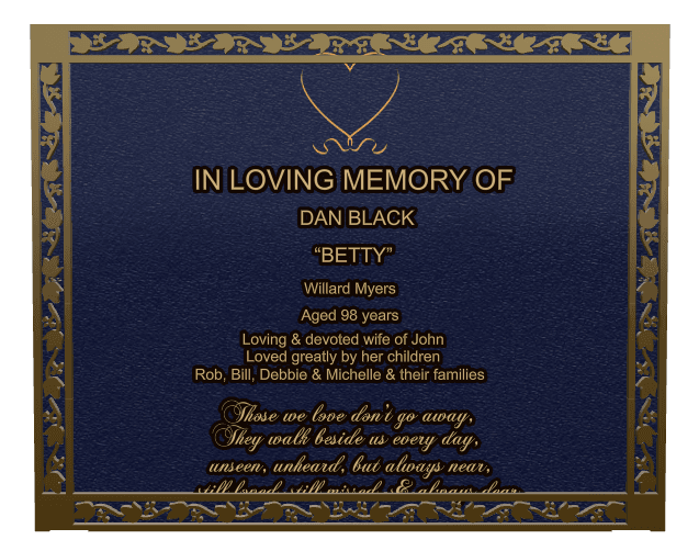 Rectangle (landscape) Bronze Plaque – heart preview
