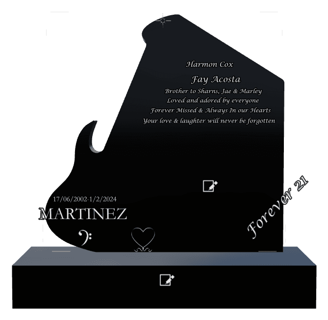Laser-Etched Black Granite Headstone – Beloved Son preview