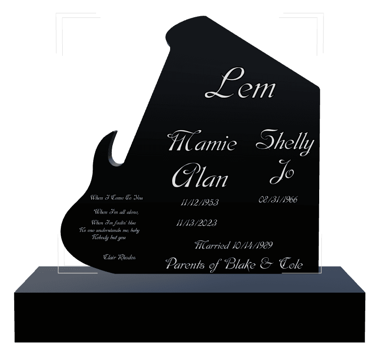 Laser-Etched Black Granite Headstone – John preview