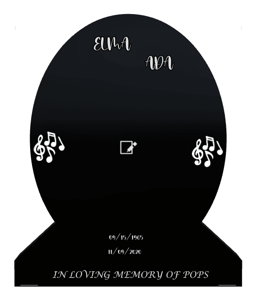 Laser-Etched Black Granite Headstone – In Loving Memory preview