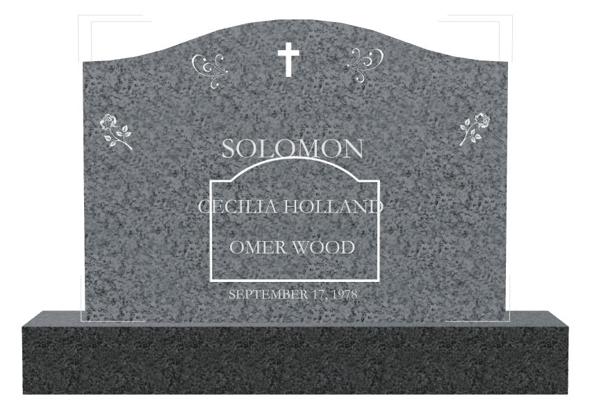 Serpentine Traditional Engraved Headstone – John preview