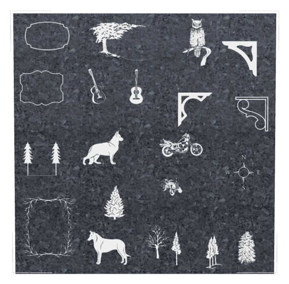 Square Traditional Engraved Headstone – Bird Dog Headstone preview