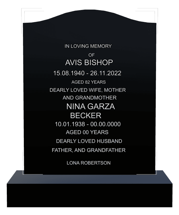 Serpentine Laser-Etched Black Granite Headstone – Forever Loved preview