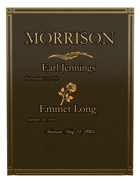 Rectangle (portrait) Bronze Plaque – flower and flowers preview