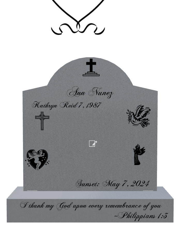 Curved Gable Traditional Engraved Headstone – Philippians preview