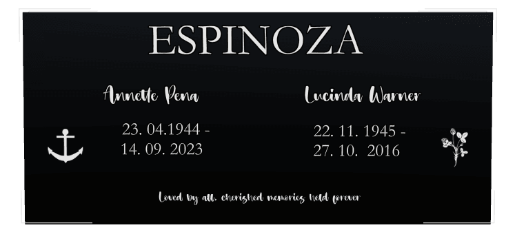 Square Laser-Etched Black Granite Headstone – Cherished Memories preview