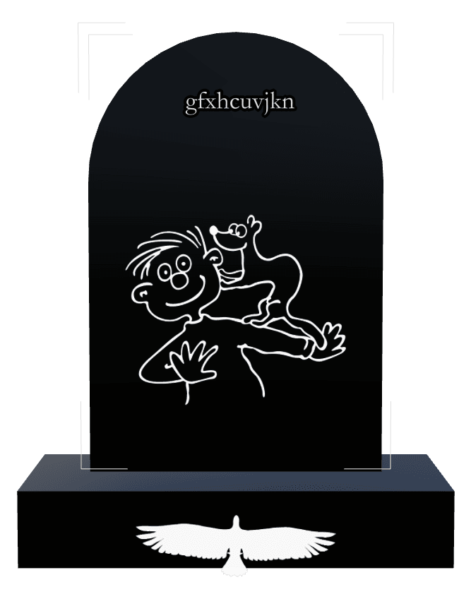 Half Round Laser-Etched Black Granite Headstone – Bird preview