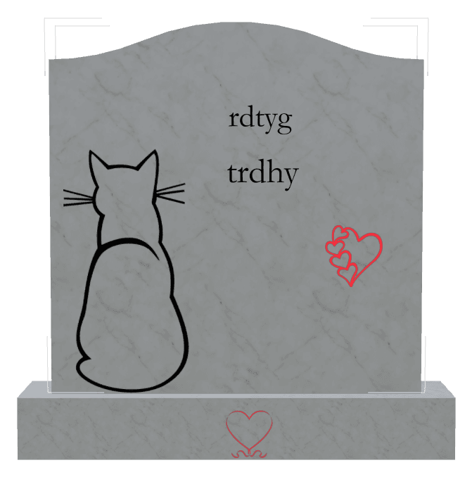 Serpentine Traditional Engraved Headstone – Cat Heart preview
