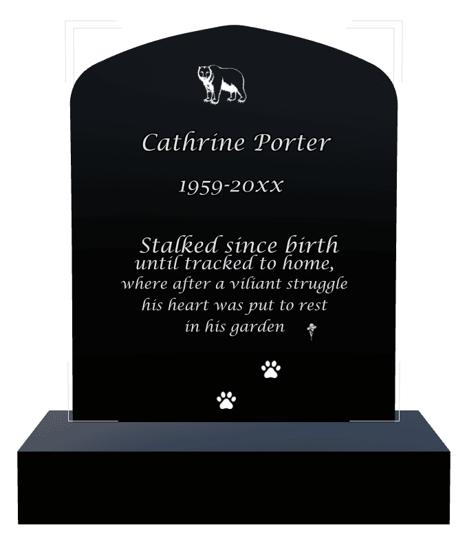Laser-Etched Black Granite Headstone – James preview