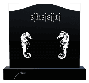 Serpentine - Fish Flower Headstone memorial design preview