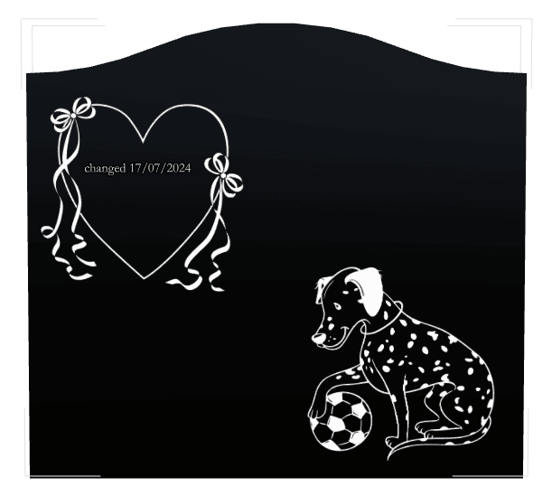 Serpentine Laser-Etched Black Granite Headstone – Dog Hearts preview