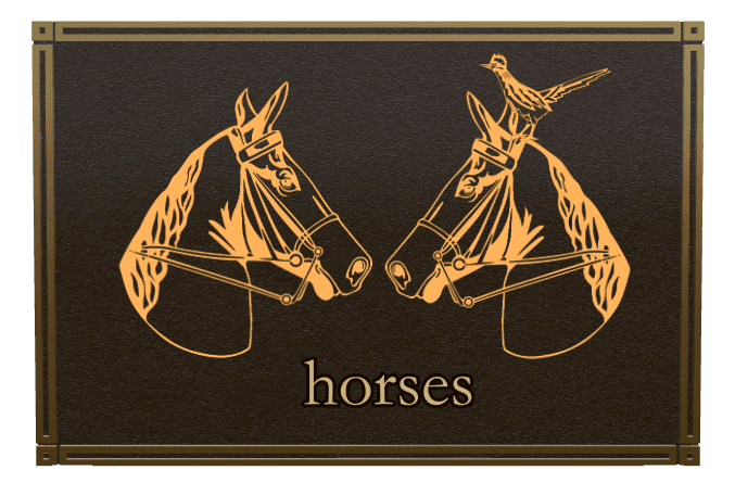 Rectangle (landscape) Bronze Plaque – bird and horse preview