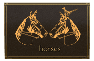 Rectangle Landscape Bird Horse memorial design preview