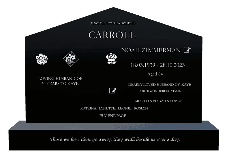 Peak Laser-Etched Black Granite Headstone – Those we Love Dont go Away preview