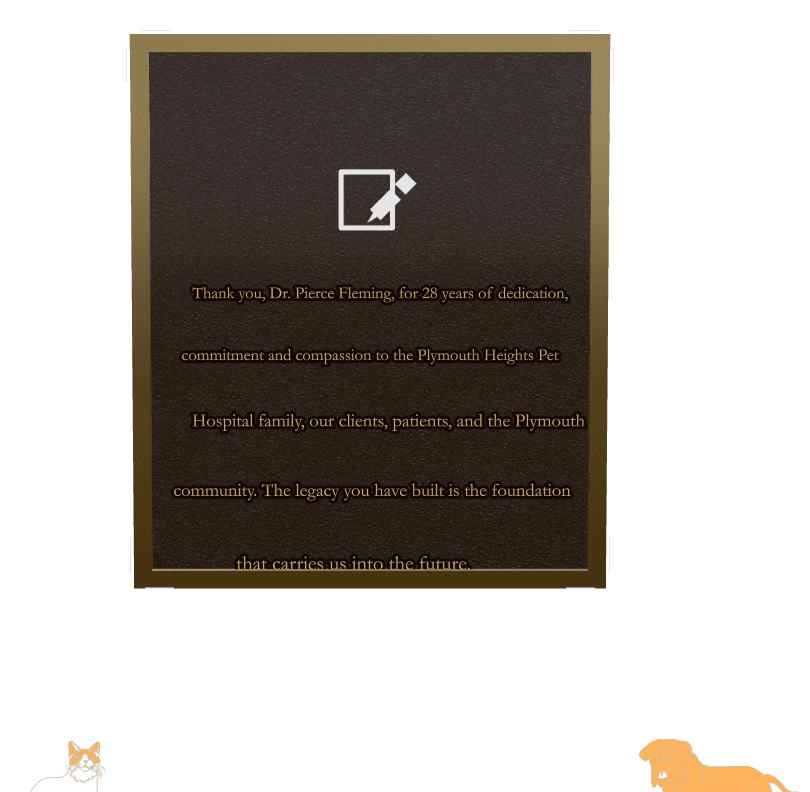 Rectangle (portrait) Bronze Plaque – cat and dog preview