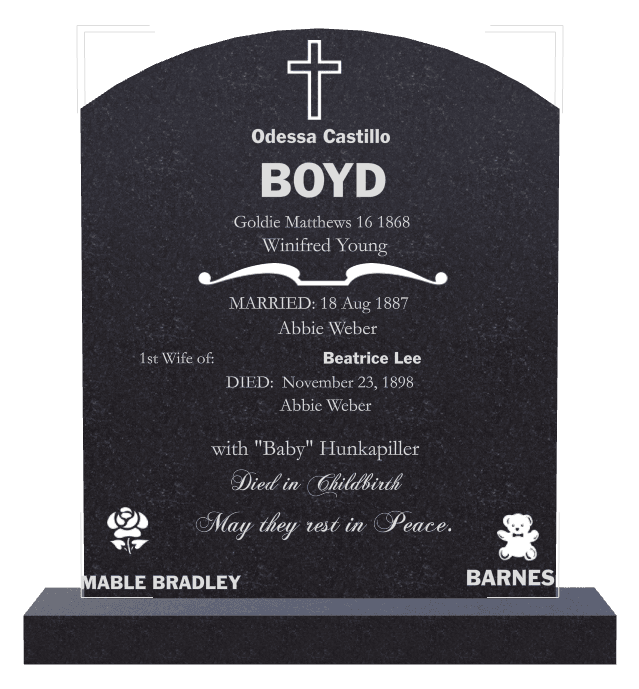 Curved Top Traditional Engraved Headstone – Rest in Peace preview