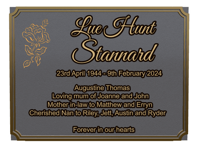 Rectangle (landscape) Bronze Plaque – flower preview