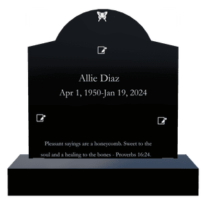 Curved Gable - Proverbs 16 Headstone memorial design preview