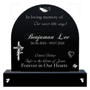 Half Round - Safe in The Arms of Jesus memorial design preview