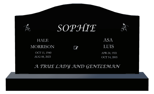 Serpentine Laser-Etched Black Granite Headstone – Horse preview
