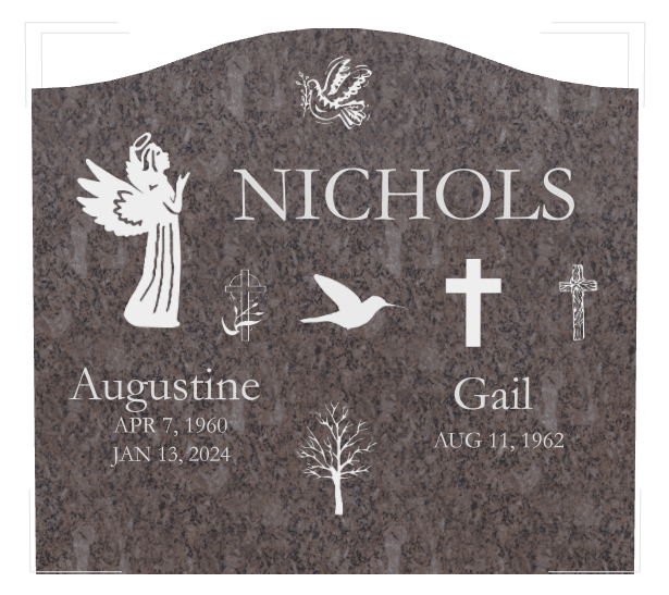 Serpentine Traditional Engraved Headstone – Angel Bird preview