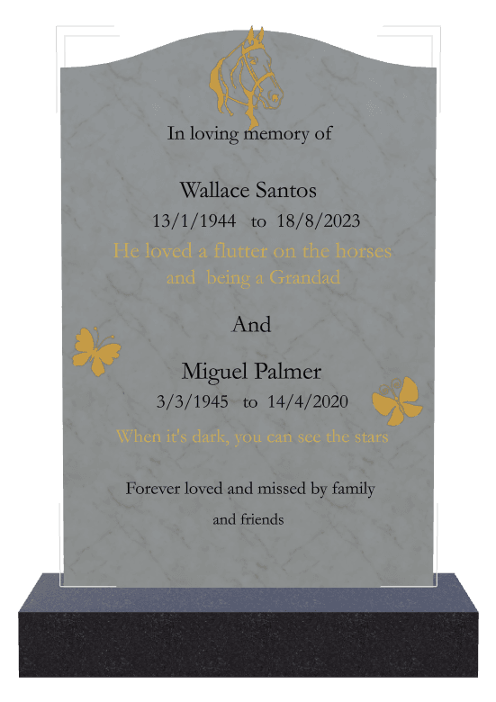 Serpentine Traditional Engraved Headstone – Forever Loved preview