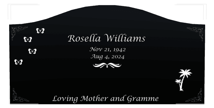Serpentine Laser-Etched Black Granite Headstone – Loving Mother preview