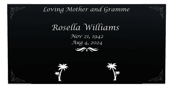 Square Laser-Etched Black Granite Headstone – Loving Mother preview