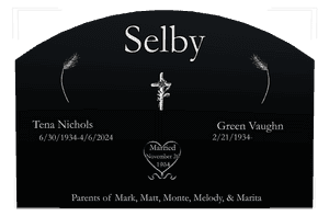 Curved Top - James Headstone memorial design preview
