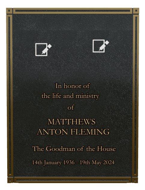Rectangle (portrait) Bronze Plaque – Dedication preview