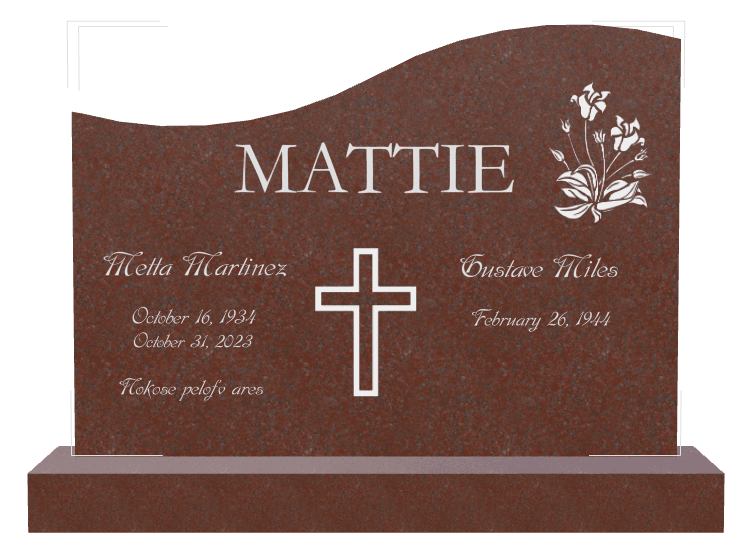 Right Wave Traditional Engraved Headstone – Love is Patient Love is Kind preview